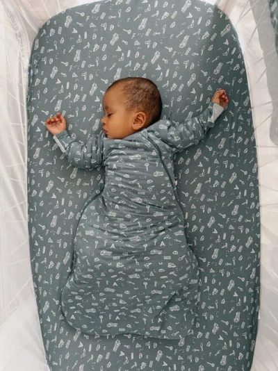 Gunamuna Unisex Baby Long Sleeve Transitional Swaddle Sleep Sack, Easy Diaper Changes, 2.5 Tog In Blue