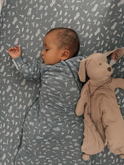 Gunamuna Unisex Baby Long Sleeve Transitional Swaddle Sleep Sack, Easy Diaper Changes, 2.5 Tog In Blue