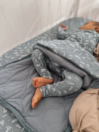 Gunamuna Unisex Baby Long Sleeve Transitional Swaddle Sleep Sack, Easy Diaper Changes, 2.5 Tog In Blue