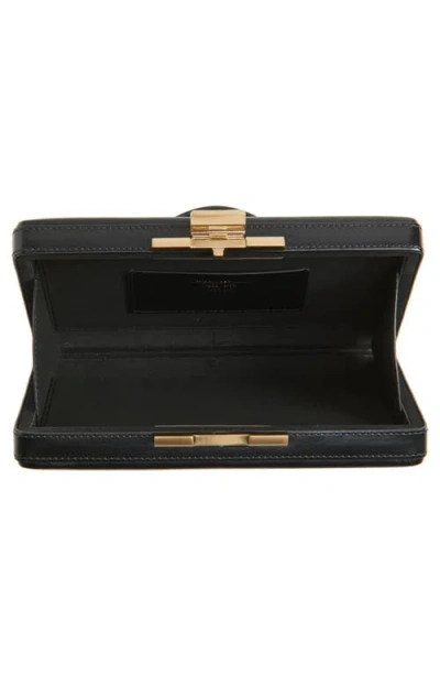 Victoria Beckham Leather Top Handle Box Clutch In Black