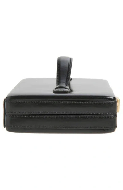 Victoria Beckham Leather Top Handle Box Clutch In Black