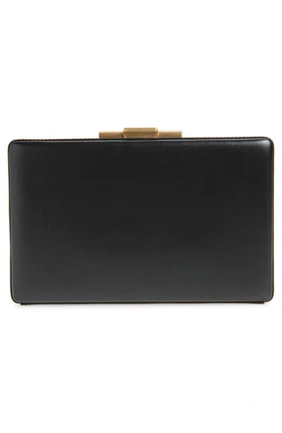 Victoria Beckham Leather Top Handle Box Clutch In Black