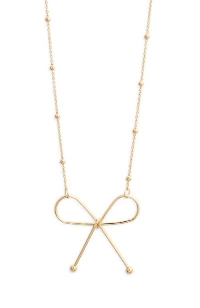 Bp. Bow Pendant Station Necklace In Gold