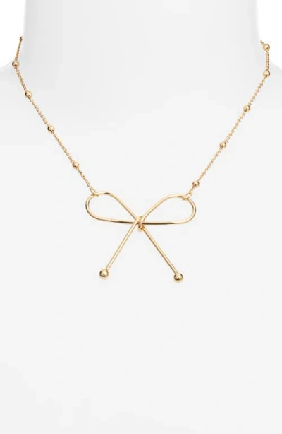 Bp. Bow Pendant Station Necklace In Gold