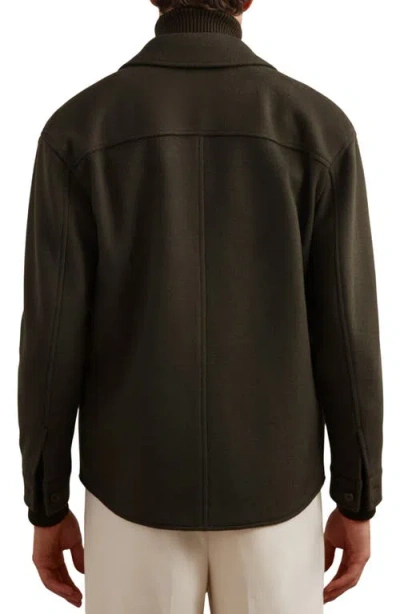 Reiss Liam Long Sleeve Button Front Overshirt In Green