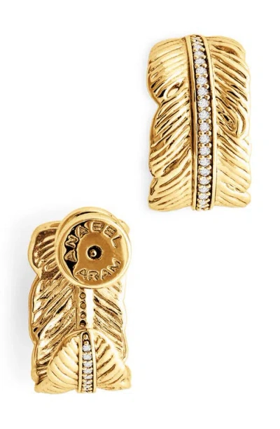 Anabel Aram Jewelry Feather Small Hoop Earrings In Multi