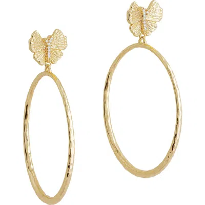 Anabel Aram Jewelry Butterfly Hoop Earrings In Multi
