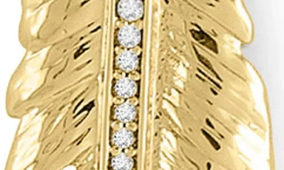 Anabel Aram Jewelry Feather Drop Earrings In Gold