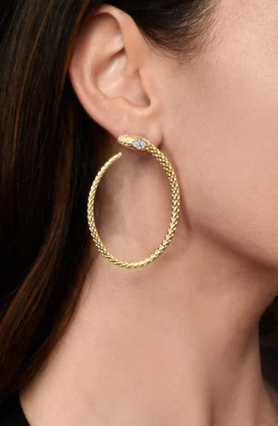 Anabel Aram Jewelry Serpent Hoop Earrings In Gold