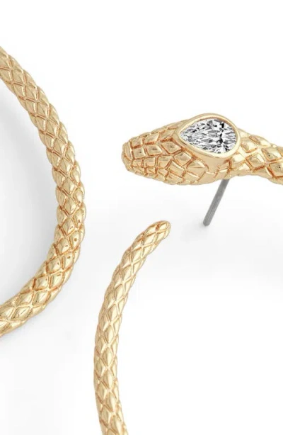 Anabel Aram Jewelry Serpent Hoop Earrings In Gold