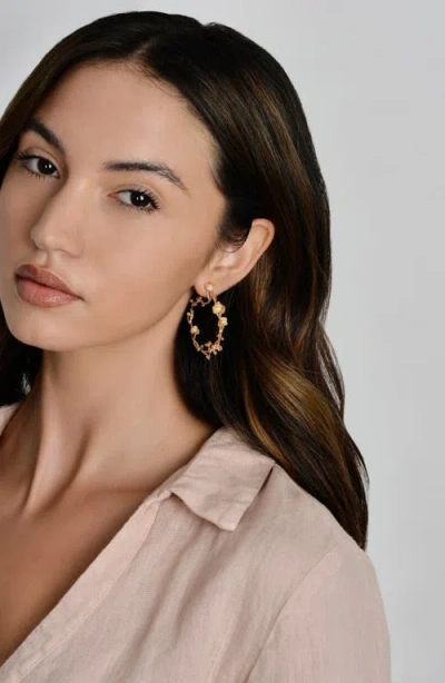 Anabel Aram Jewelry Orchid Hoop Earrings In Gold