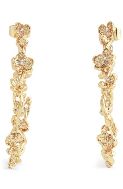 Anabel Aram Jewelry Orchid Hoop Earrings In Gold