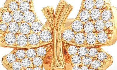 Anabel Aram Jewelry Butterfly Pavé Stud Earrings In Gold