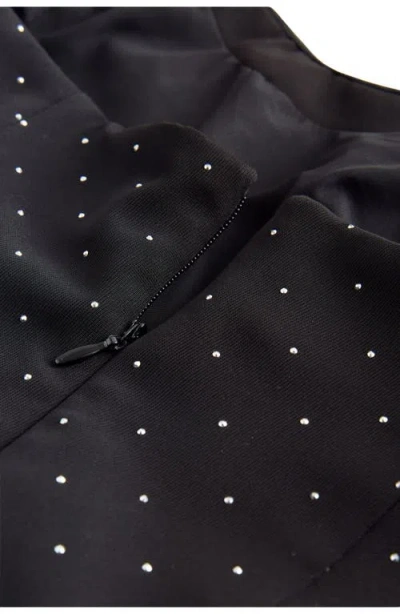 Next Hotfix Diamanté Strapless Midi Dress In Black