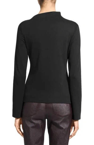 Theory Twist Neck Top In Cotton Jersey In Black