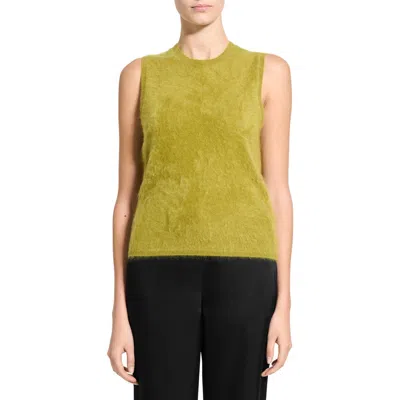 Theory Brushed Crewneck Shell Top In Cashmere In Green