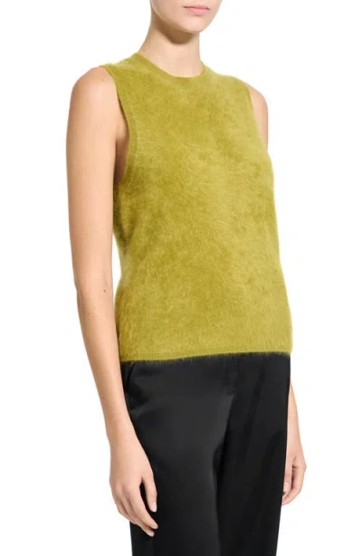Theory Brushed Crewneck Shell Top In Cashmere In Green