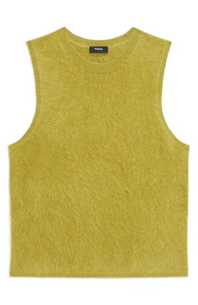 Theory Brushed Crewneck Shell Top In Cashmere In Green