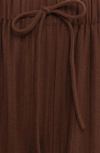 Petal And Pup Petal & Pup Davis Pleated Wide Leg Knit Pants In Brown