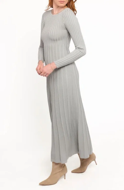 Petal And Pup Petal & Pup Alison Long Sleeve Rib Maxi Dress In Gray