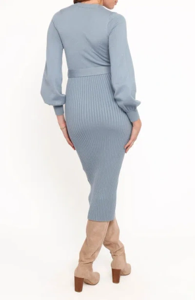 Petal And Pup Petal & Pup Helena Belted Long Sleeve Sweater Dress In Animal Print