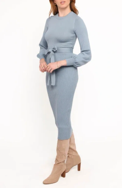 Petal And Pup Petal & Pup Helena Belted Long Sleeve Sweater Dress In Animal Print