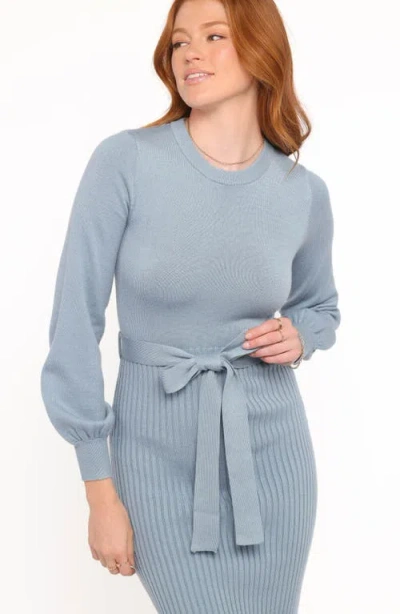 Petal And Pup Petal & Pup Helena Belted Long Sleeve Sweater Dress In Animal Print