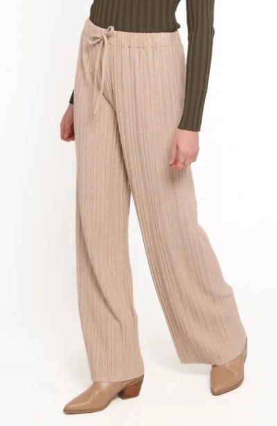 Petal And Pup Petal & Pup Davis Pleated Wide Leg Knit Pants In Animal Print