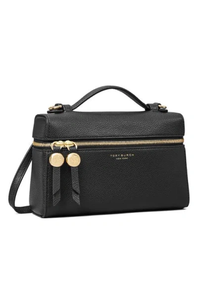 Tory Burch Mini Romy Slim Logo-print Tote Bag In Black