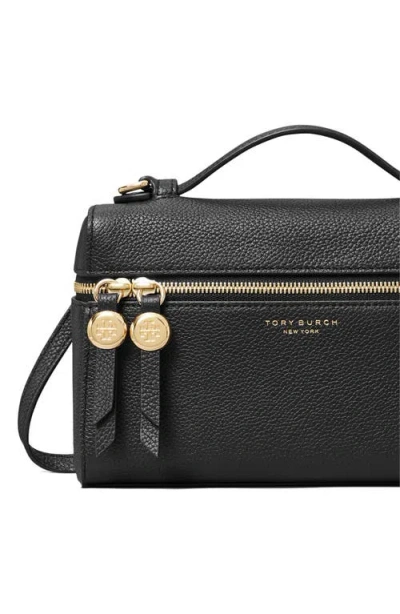 Tory Burch Mini Romy Slim Logo-print Tote Bag In Black