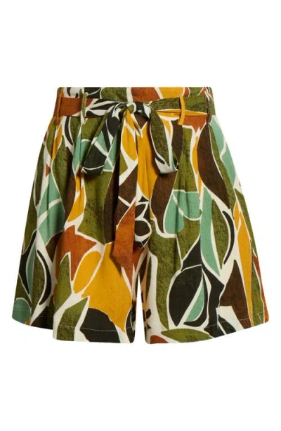 Sugarlips Renia Tropical Wave High Waist Shorts In Green