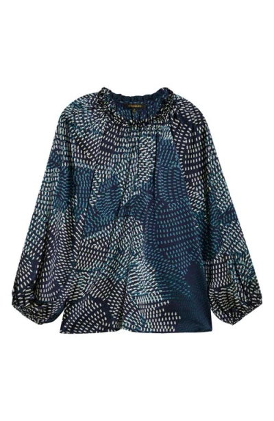 Sugarlips Kirby Geometric Print Shirt In Blue