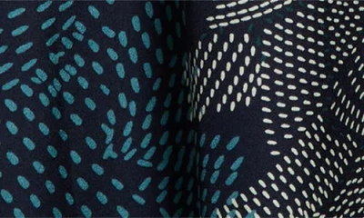 Sugarlips Kirby Print One-shoulder Satin Maxi Dress In Blue