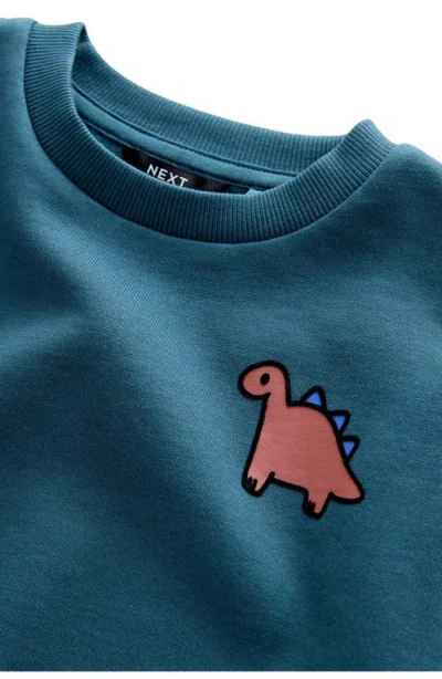 Next Kids' Dino Camp Cotton Graphic Sweatshirt In Blue