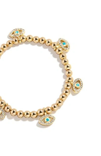 Baublebar Evil Eye Beaded Stretch Bracelet In Gold