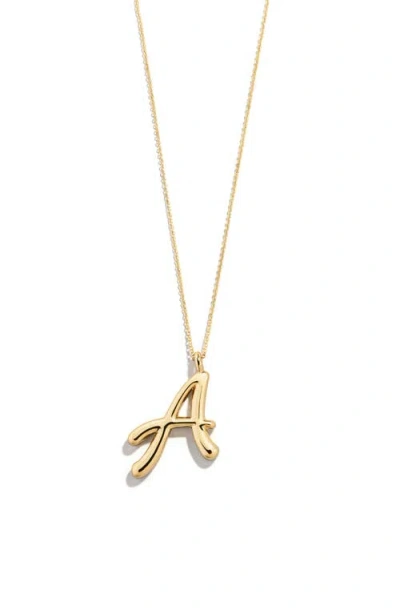 Baublebar Script Initial Pendant Necklace In Gold