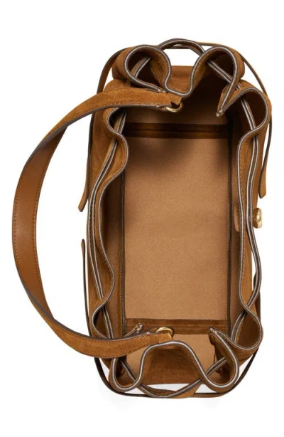 Tory Burch Large Romy Suede Bucket Bag In Brown