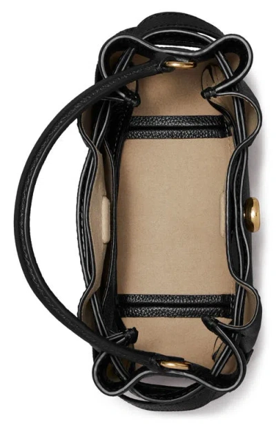 Tory Burch Romy Mini Leather Bucket Bag In Black