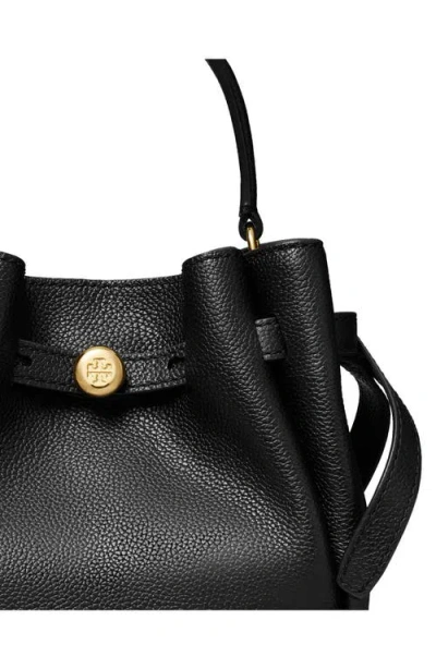 Tory Burch Romy Mini Leather Bucket Bag In Black