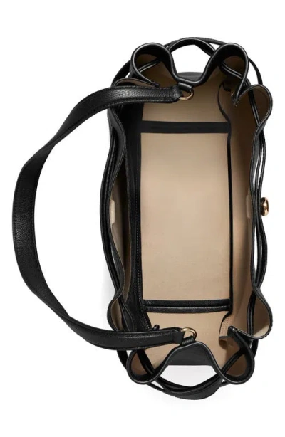 Tory Burch Large Romy Pebble Leather Bucket Bag In Black