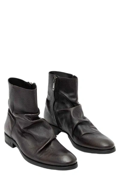 John Varvatos Morrison Sharpei Slouchy Reptile Embossed Boot In Black