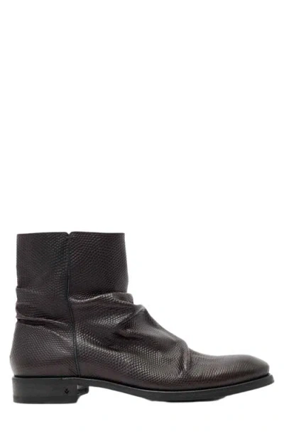 John Varvatos Morrison Sharpei Slouchy Reptile Embossed Boot In Black