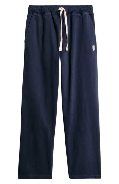 Standard Issue Standard Cotton Stretch Poplin Drawstring Slacker Pants In White