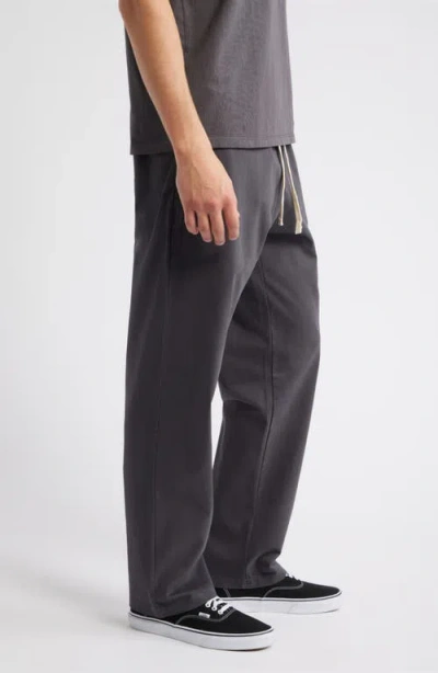 Standard Issue Standard Cotton Stretch Poplin Drawstring Slacker Pants In Black