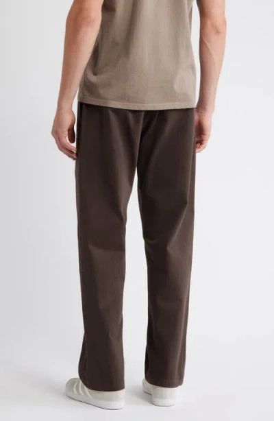 Standard Issue Standard Cotton Stretch Poplin Drawstring Slacker Pants In Brown