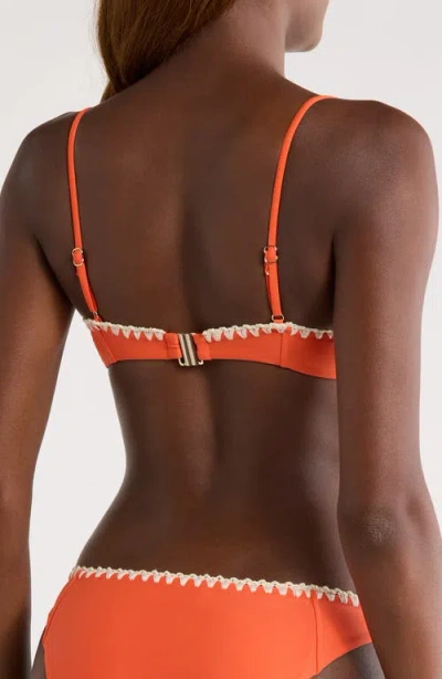 Ramy Brook Emmeline Underwire Contrast Edge Bikini Top In Orange
