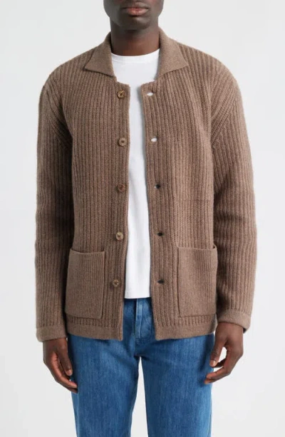 Alex Crane  Kite Merino Wool Cardigan In Brown