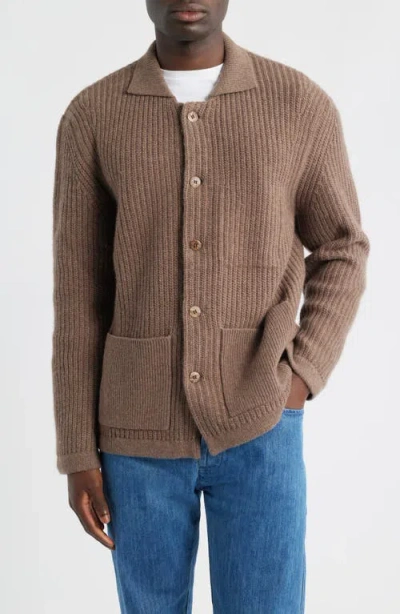 Alex Crane  Kite Merino Wool Cardigan In Brown