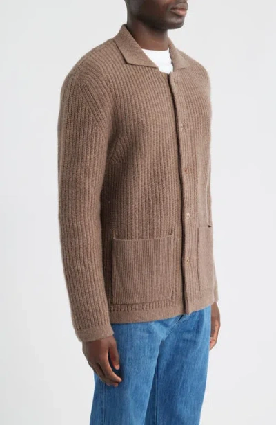 Alex Crane  Kite Merino Wool Cardigan In Brown