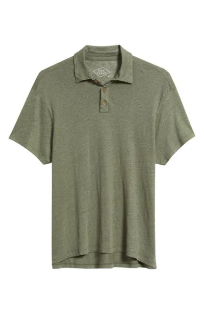 Alex Crane  Linen Polo In Green